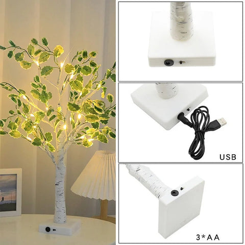 Christmas Green Leaves Tree Lights | LED