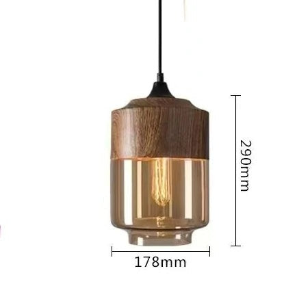 Jevaglo | Luxurious Pendant Light Made Of Glass And Wood