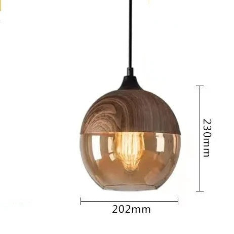 Jevaglo | Luxurious Pendant Light Made Of Glass And Wood