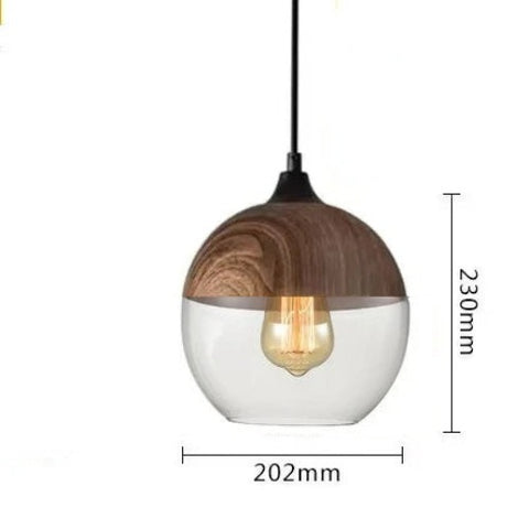 Jevaglo | Luxurious Pendant Light Made Of Glass And Wood