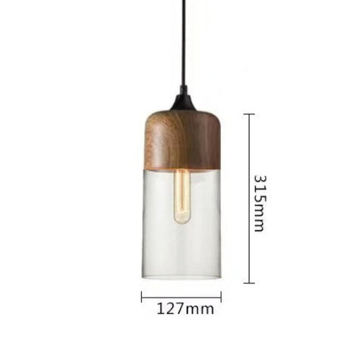 Jevaglo | Luxurious Pendant Light Made Of Glass And Wood