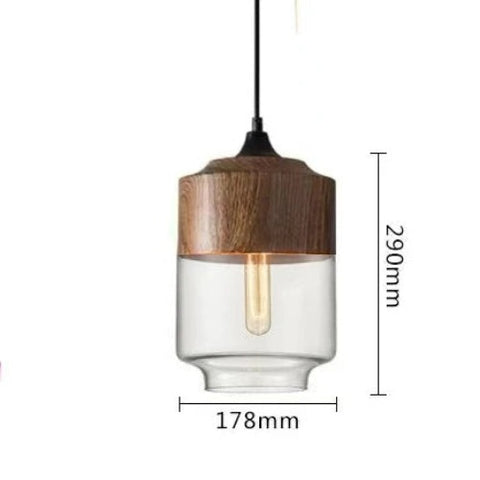 Jevaglo | Luxurious Pendant Light Made Of Glass And Wood