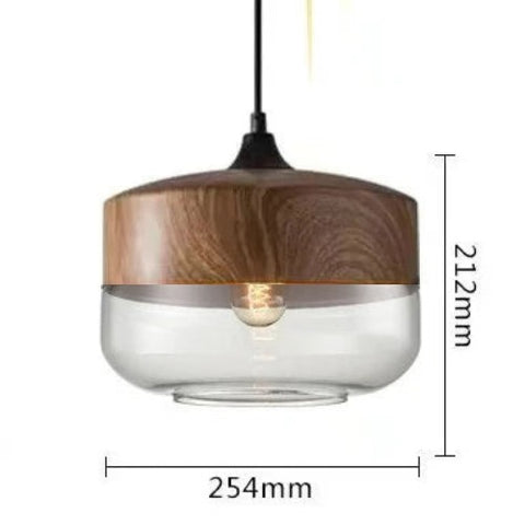 Jevaglo | Luxurious Pendant Light Made Of Glass And Wood