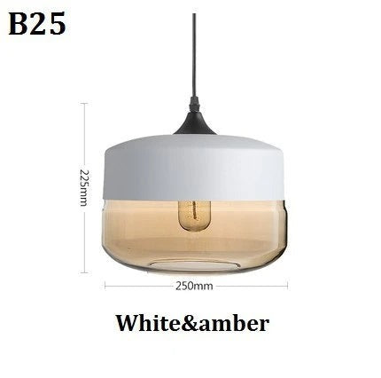 Jevaglo | Luxurious Pendant Light Made Of Glass And Wood