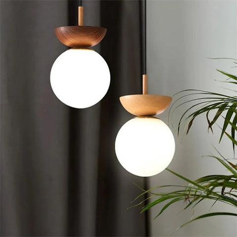 Nordic Pendant Light Made From Half-Wood