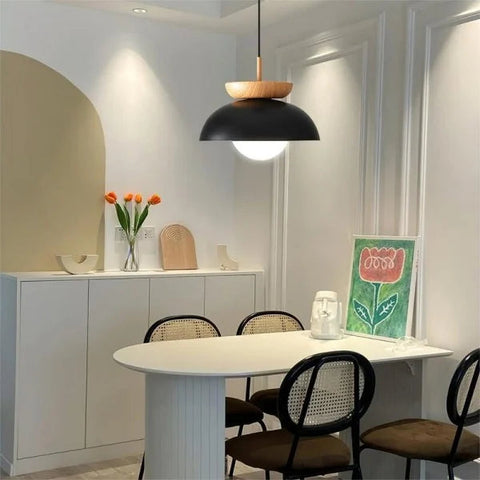 Nordic Pendant Light Made From Half-Wood
