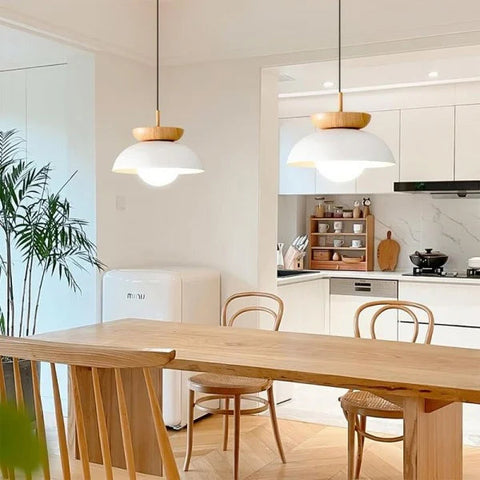 Nordic Pendant Light Made From Half-Wood