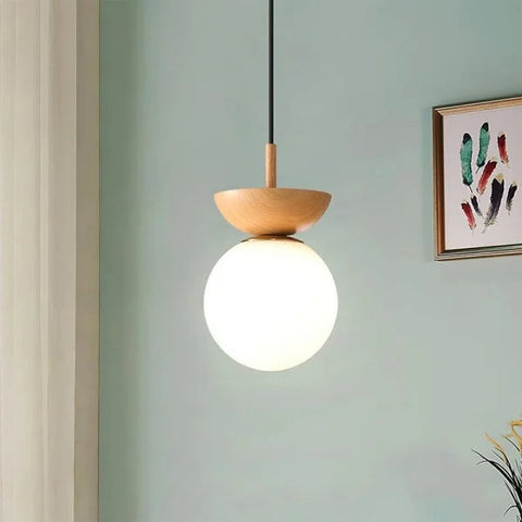 Nordic Pendant Light Made From Half-Wood