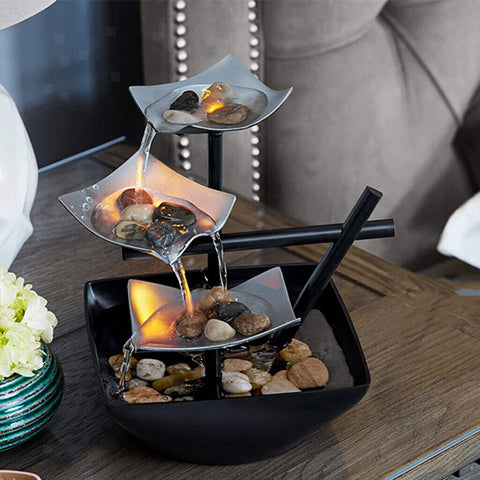 Light Leaf Fountain |  Light Leaf Fountain - Tranquil Tabletop Water Feature