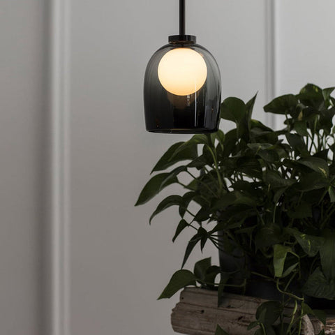 Modern Lustre Glass Ball Pendant Light | Clear or Smoked Finish for Elegant Spaces