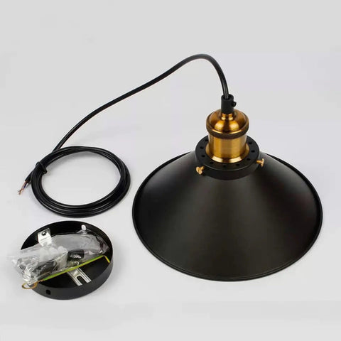 Cone-Shaped Pendant Light Made of Brass