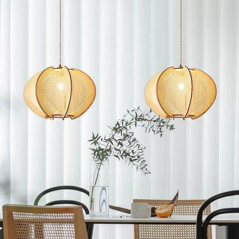 Mid-Century Scandinavian Wood Pendant Lights