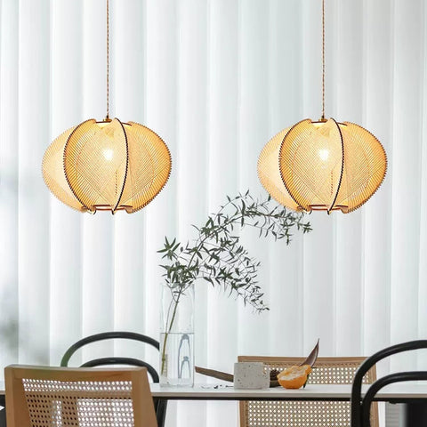 Mid-Century Scandinavian Wood Pendant Lights