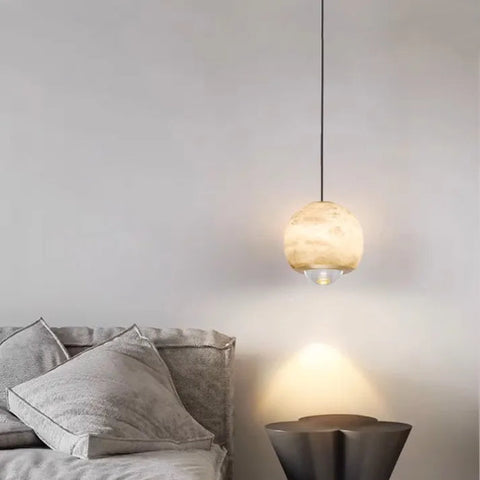 Nordic Marble Alabaster Globe Pendant Lamp | Elegant LED Lighting