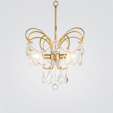 Butterfly Shaped Living Room Chandelier | Artistic Brass Design with 3 Lights