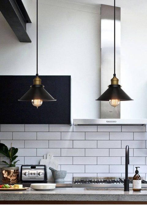 Cone-Shaped Pendant Light Made of Brass