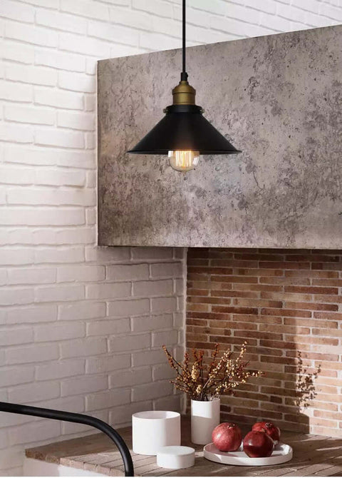 Cone-Shaped Pendant Light Made of Brass