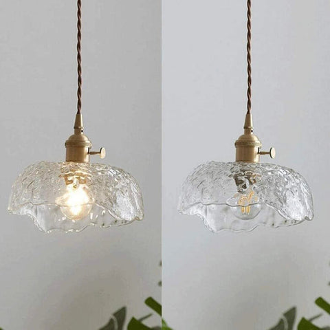Irregular Brass Glass Pendant Light | Elegant Brass Finish & Eye-Catching Design