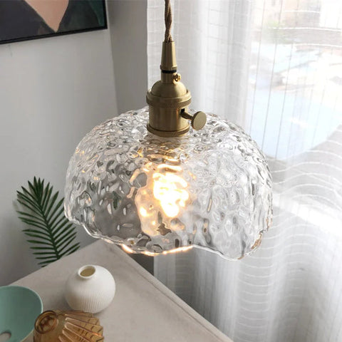 Irregular Brass Glass Pendant Light | Elegant Brass Finish & Eye-Catching Design