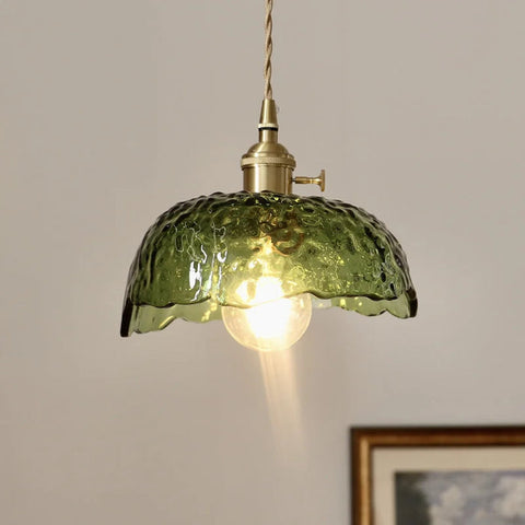 Irregular Brass Glass Pendant Light | Elegant Brass Finish & Eye-Catching Design