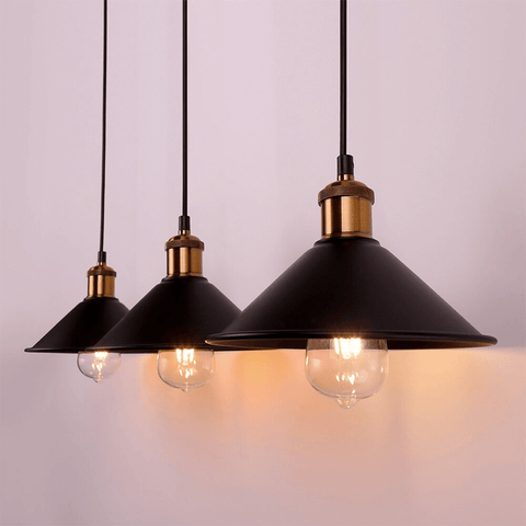 Cone-Shaped Pendant Light Made of Brass