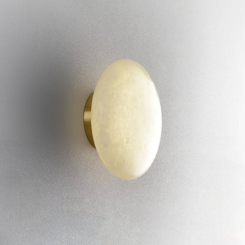Elegant Alabaster Oval Ceiling Lamp | Natural Minimalist Design