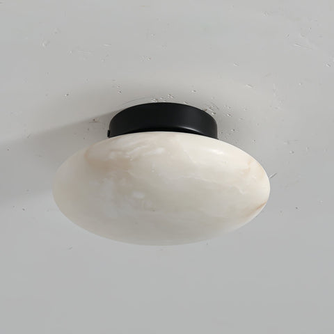 Elegant Alabaster Oval Ceiling Lamp | Natural Minimalist Design