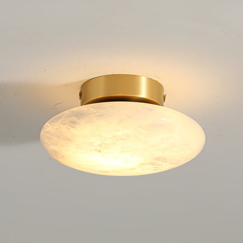Elegant Alabaster Oval Ceiling Lamp | Natural Minimalist Design