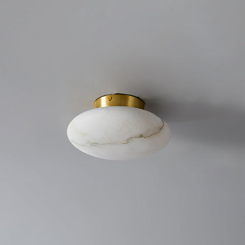 Elegant Alabaster Oval Ceiling Lamp | Natural Minimalist Design