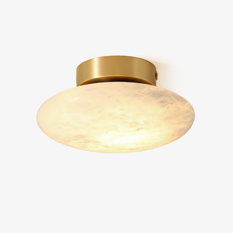 Elegant Alabaster Oval Ceiling Lamp | Natural Minimalist Design
