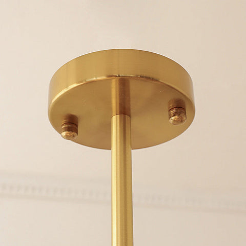 Bauhaus Pendant Light Made of Cream Yellow Glass