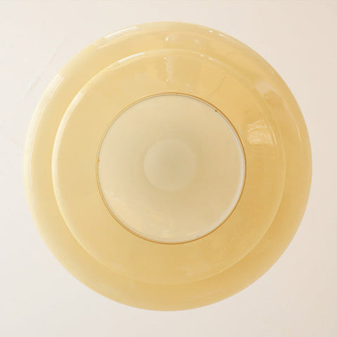 Bauhaus Pendant Light Made of Cream Yellow Glass