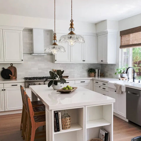 Mid-Century Mini Kitchen Island Glass Pendant Light | Stylish Retro Design, E26/E27 Bulb Base