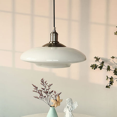 Modern White Glass Pendant Light | Minimalist Design for Contemporary Spaces | E27 Base, Soft Ambient Glow