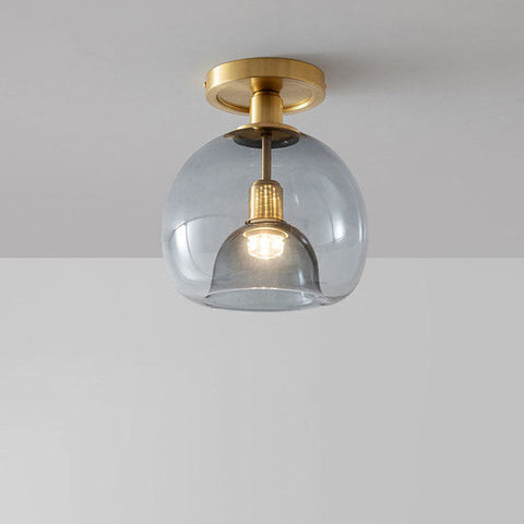 Modern Glass Hallway Grey Ceiling Light