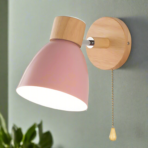 Jandiel | Wood Nordic Modern Hanging Switch Wall Lamp