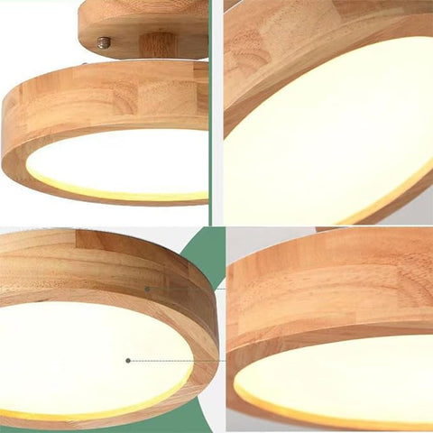 Modern Led Ceiling Light Made Of Wood