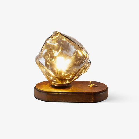 Ice Stone Glass Table Lamp | Luxurious LED Lighting | Sophisticated Design for Home Decor