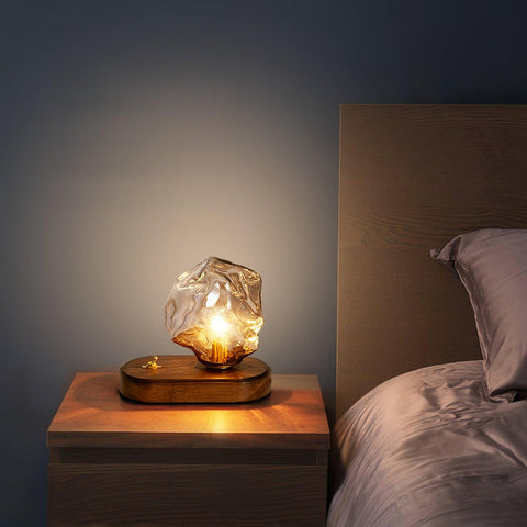 Ice Stone Glass Table Lamp | Luxurious LED Lighting | Sophisticated Design for Home Decor