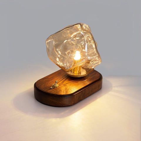 Ice Stone Glass Table Lamp | Luxurious LED Lighting | Sophisticated Design for Home Decor