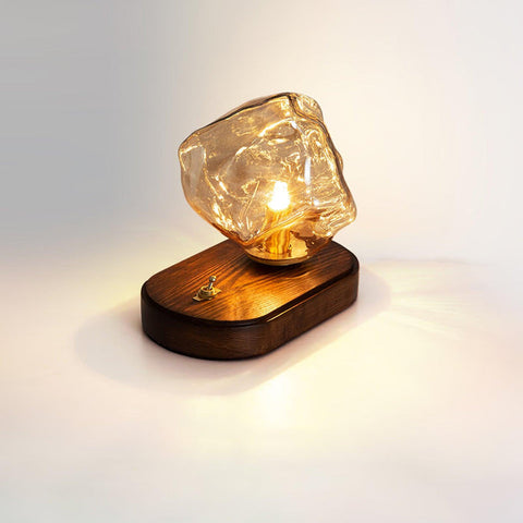 Ice Stone Glass Table Lamp | Luxurious LED Lighting | Sophisticated Design for Home Decor