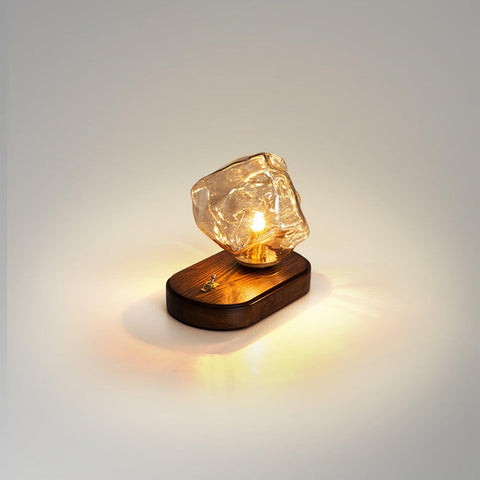 Ice Stone Glass Table Lamp | Luxurious LED Lighting | Sophisticated Design for Home Decor