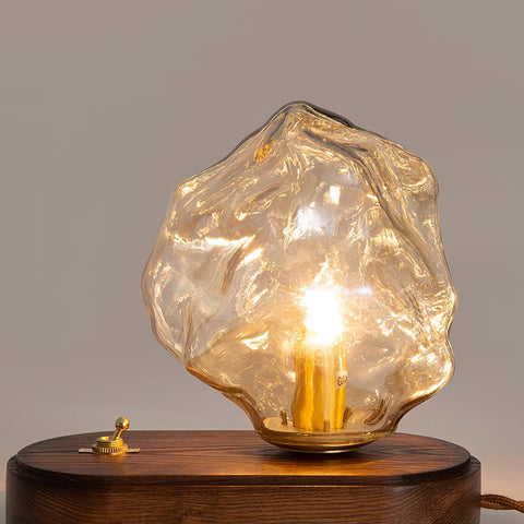 Ice Stone Glass Table Lamp | Luxurious LED Lighting | Sophisticated Design for Home Decor