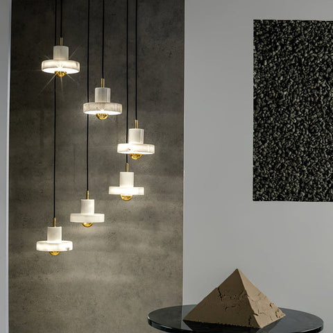 Marble Aura Pendant Lamp | Elegant Design Inspired by the Taj Mahal | Adjustable Height