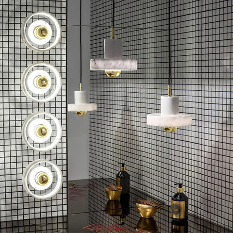 Marble Aura Pendant Lamp | Elegant Design Inspired by the Taj Mahal | Adjustable Height