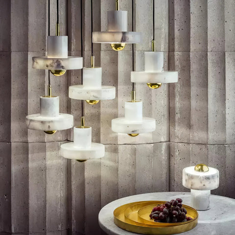 Marble Aura Pendant Lamp | Elegant Design Inspired by the Taj Mahal | Adjustable Height