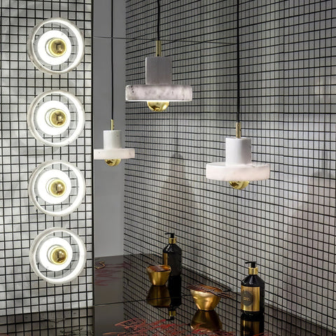 Marble Aura Pendant Lamp | Elegant Design Inspired by the Taj Mahal | Adjustable Height