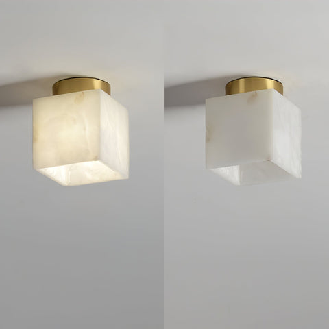 Moon Glow Alabaster Ceiling Light | Elegant Brass & Soft LED Ambiance