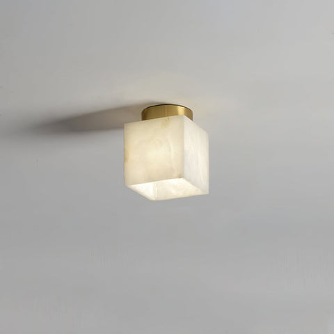 Moon Glow Alabaster Ceiling Light | Elegant Brass & Soft LED Ambiance