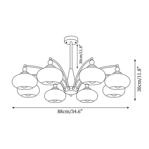 Retro Melodica Chandelier | Victorian-Inspired Elegance with Warm White Light | 3/5/8 Heads, E27 Socket